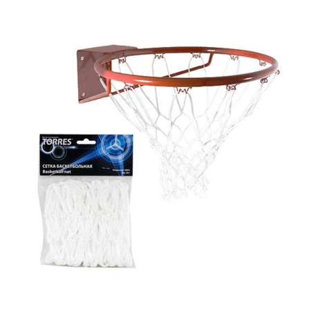 Купить Сетка баскетбольная Torres, нить 4 мм, белая в Ржеве 